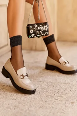 Hot Skórzane Półbuty Mokasyny Damskie Szare Beanika Damskie Mokasyny Damskie Skórzane|Mokasyny Damskie Zamszowe