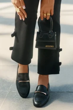 Discount Skórzane Półbuty Mokasyny Damskie K6809-01 Czarne Damskie Loafersy Damskie|Półbuty Skórzane