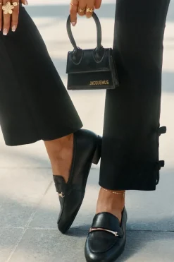 Discount Skórzane Półbuty Mokasyny Damskie K6809-01 Czarne Damskie Loafersy Damskie|Półbuty Skórzane