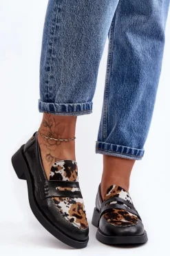 Półbuty Skórzane|Mokasyny Damskie Skórzane>Maciejka Skórzane Półbuty Mokasyny Damskie 06250-01 Czarne