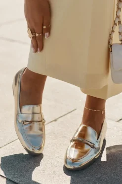 Loafersy Damskie|Półbuty Skórzane></noscript>Maciejka Skórzane Półbuty Mokasyny Damskie K6809-25 Złote Złoty