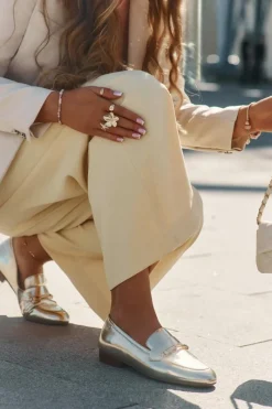 Loafersy Damskie|Półbuty Skórzane></noscript>Maciejka Skórzane Półbuty Mokasyny Damskie K6809-25 Złote Złoty