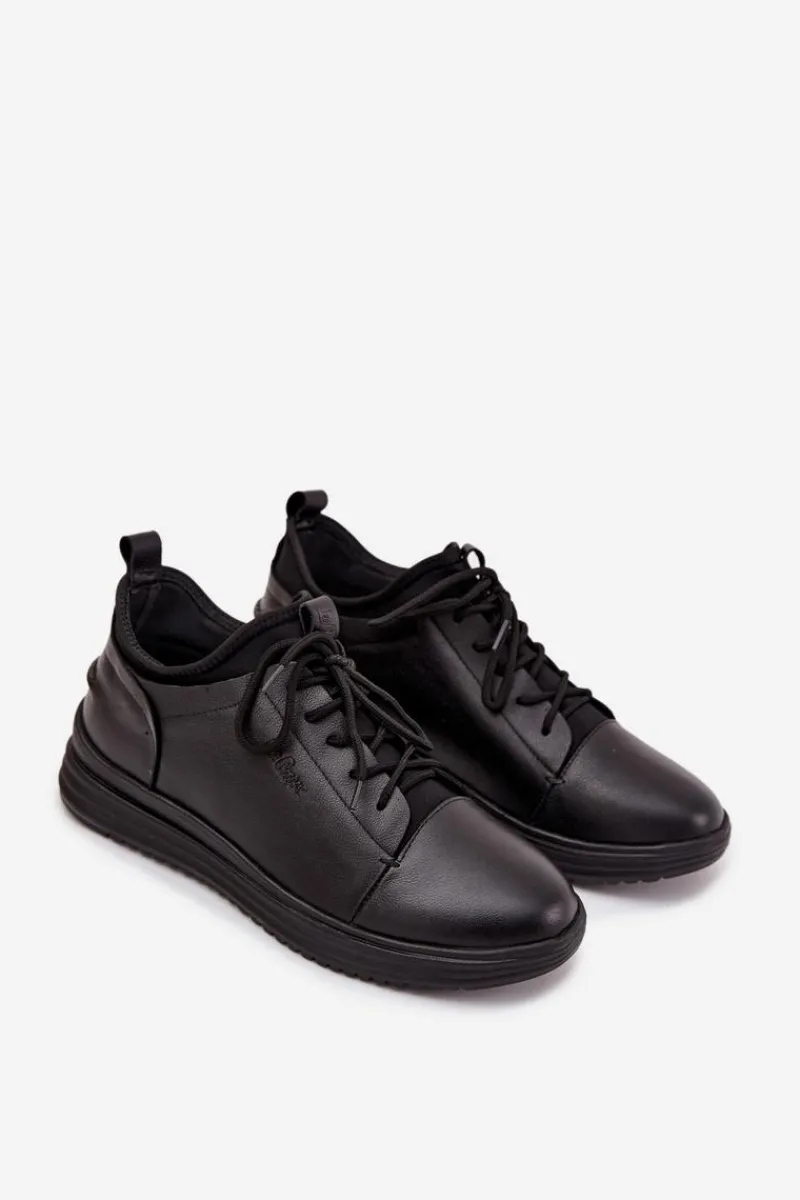 Online Lee Cooper Skórzane Półbuty Męskie LCJ-26-33-3964 Czarne