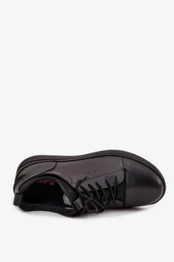 Online Lee Cooper Skórzane Półbuty Męskie LCJ-26-33-3964 Czarne