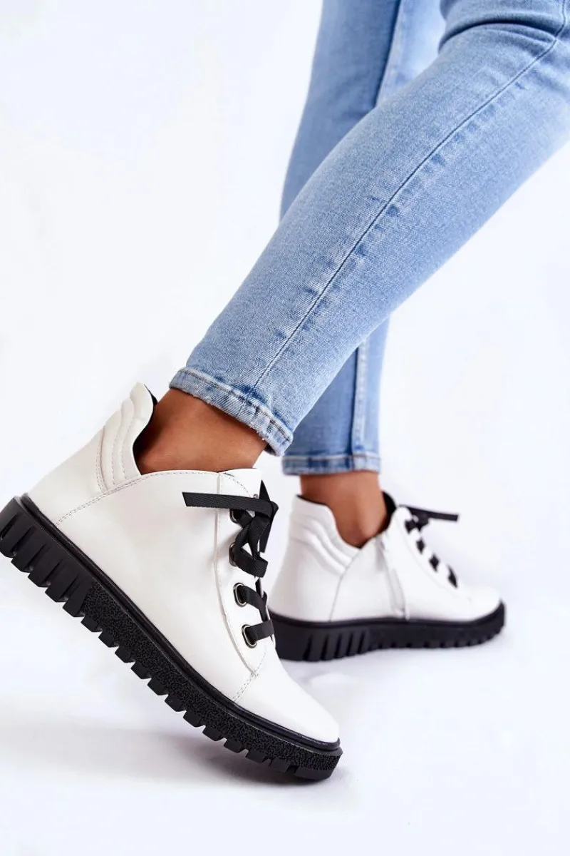 Sale Buty Sergio Leone Skórzane Pół PB210 Białe