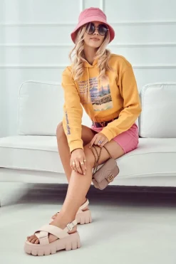 Sandały Płaskie>Evento Skórzane Sandałki Na Platformie Jasnobeżowe Betti