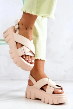 Sandały Płaskie><noscript><img width=