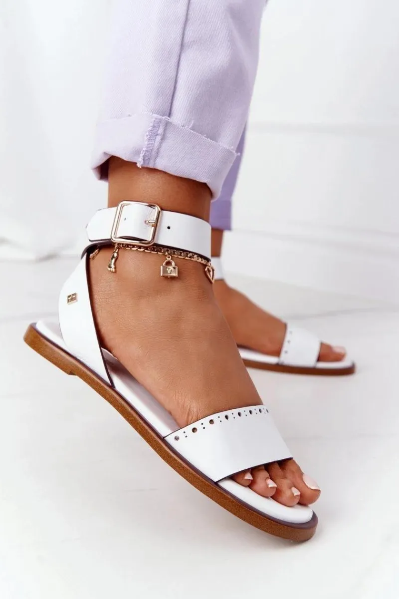 Clearance Big Star Shoes Skórzane Sandały Big Star HH274722 Białe