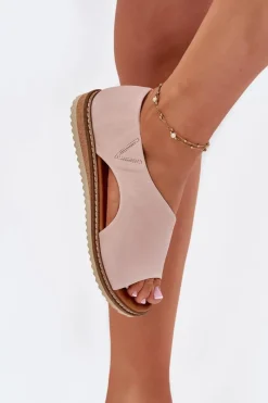 Sandały Płaskie><noscript><img width=