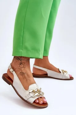 Sandały Płaskie><noscript><img width=