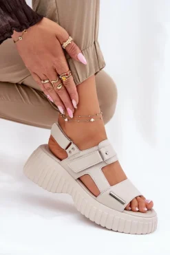 Sandały Płaskie><noscript><img width=