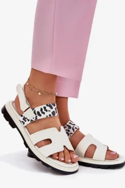 Sandały Płaskie><noscript><img width=