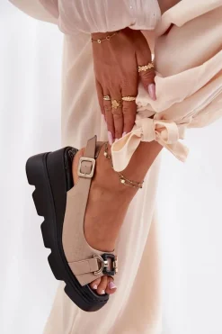 Sandały Z Cholewką|Sandały Na Koturnie><noscript><img width=