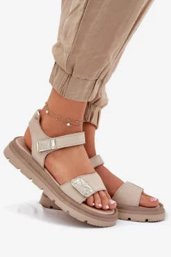 Sandały Płaskie><noscript><img width=