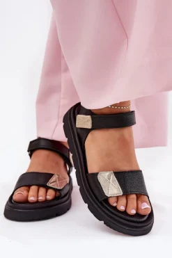 Sandały Płaskie><noscript><img width=