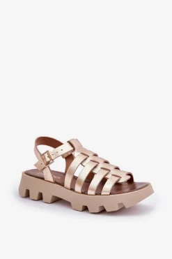 Sandały Płaskie><noscript><img width=