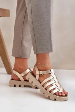 Sandały Płaskie><noscript><img width=