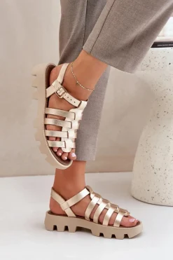 Sandały Płaskie><noscript><img width=