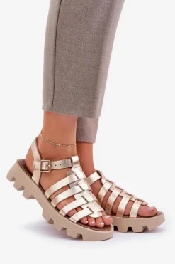 Sandały Płaskie><noscript><img width=