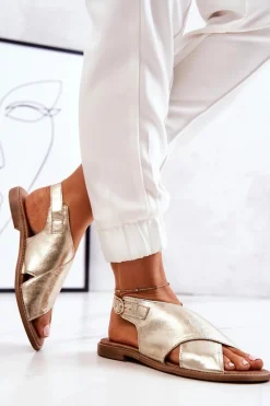 Sandały Płaskie><noscript><img width=