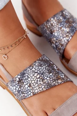 Sandały Płaskie><noscript><img width=