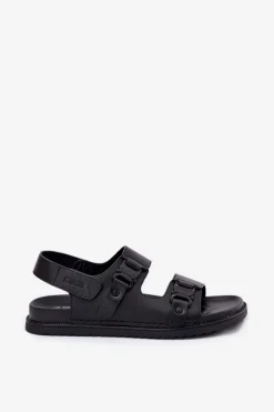 New Big Star Shoes Skórzane Sandały Męskie Big Star RR174086 Czarne