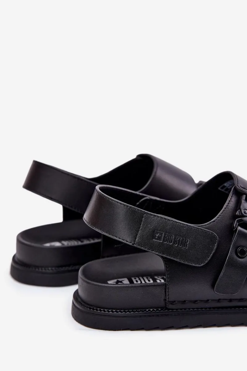 New Big Star Shoes Skórzane Sandały Męskie Big Star RR174086 Czarne