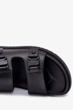 New Big Star Shoes Skórzane Sandały Męskie Big Star RR174086 Czarne