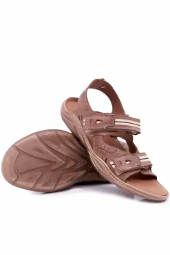 Best Boto Skórzane Sandały Męskie Brązowe Lop