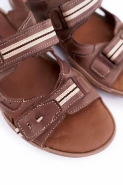 Best Boto Skórzane Sandały Męskie Brązowe Lop