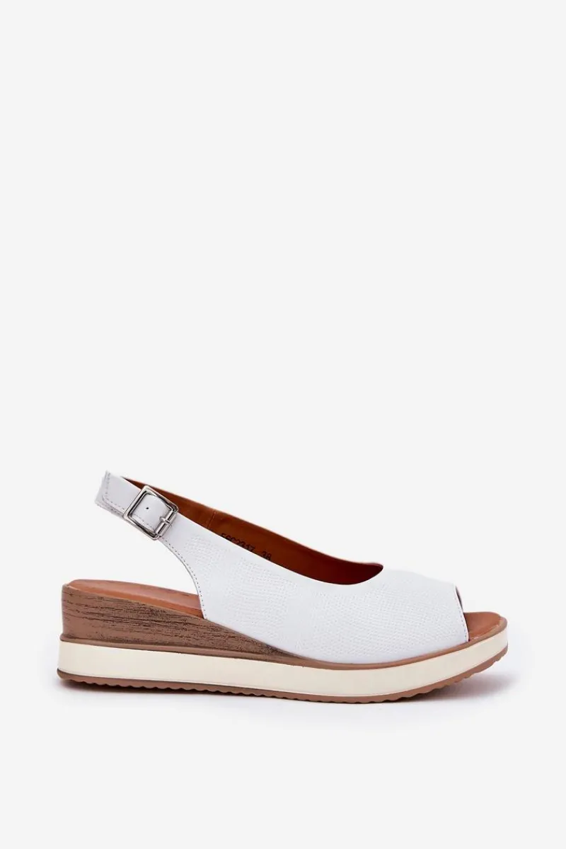 Sandały Z Cholewką|Sandały Na Koturnie>Artiker Skórzane Sandały Na Koturnie 56C2317 Białe Biały