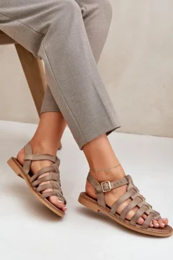 Sandały Płaskie><noscript><img width=