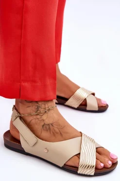 Sandały Płaskie><noscript><img width=