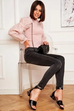 Best Skórzane Sandały Na Srebrnym Obcasie 2143 Czarne Damskie Sandały Na Obcasie|Sandały Płaskie