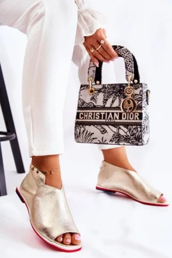 Sandały Płaskie><noscript><img width=