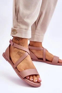 Big Star Shoes Skórzane Sandały Za Kostkę Big Star LL274A163 Nude