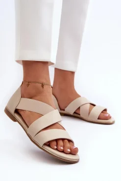 Sandały Płaskie><noscript><img width=