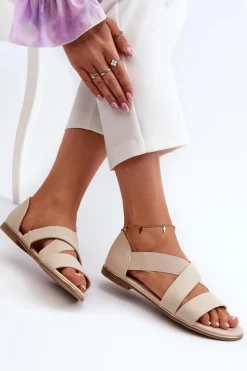 Sandały Płaskie><noscript><img width=