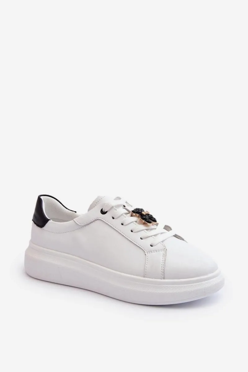 Sneakersy Damskie>Buty damskie Vinceza Skórzane Sneakersy Damskie Z Misiem Białe Mirven