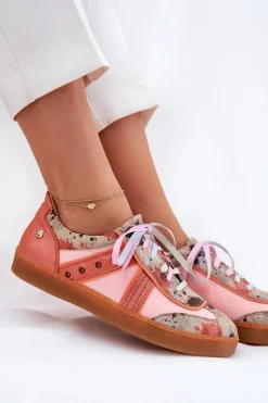 Buty Sportowe Na Platformie></noscript>Maciejka Skórzane Sneakersy Damskie 06840-18 Pomarańczowe