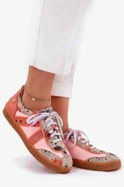 Buty Sportowe Na Platformie></noscript>Maciejka Skórzane Sneakersy Damskie 06840-18 Pomarańczowe