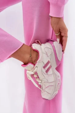 Sneakersy Damskie></noscript>GOE Skórzane Sneakersy Damskie RR2N4038 Różowe Różowy