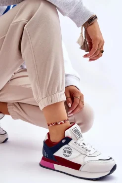 Best Big Star Shoes Skórzane Sneakersy Memory Foam System Big Star LL274369 Biało-Czerwone