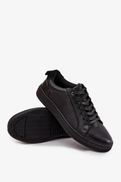 Obuwie Sportowe Męskie></noscript>Lee Cooper Skórzane Sneakersy Męskie LCJ-25-33-3965 Czarne