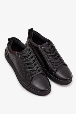 Obuwie Sportowe Męskie></noscript>Lee Cooper Skórzane Sneakersy Męskie LCJ-25-33-3965 Czarne