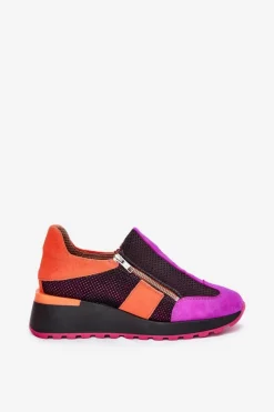 Buty Sportowe Na Platformie></noscript>Maciejka Skórzane Sneakersy Na Koturnie 06853-15 Czarne