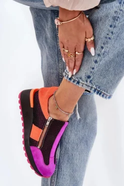 Buty Sportowe Na Platformie></noscript>Maciejka Skórzane Sneakersy Na Koturnie 06853-15 Czarne