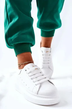 Buty Sportowe Na Platformie></noscript>Boto Skórzane Sportowe Buty Na Platformie Białe Lemmy