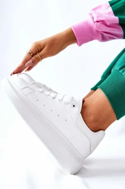 Buty Sportowe Na Platformie></noscript>Boto Skórzane Sportowe Buty Na Platformie Białe Lemmy