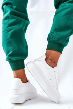 Buty Sportowe Na Platformie></noscript>Boto Skórzane Sportowe Buty Na Platformie Białe Lemmy